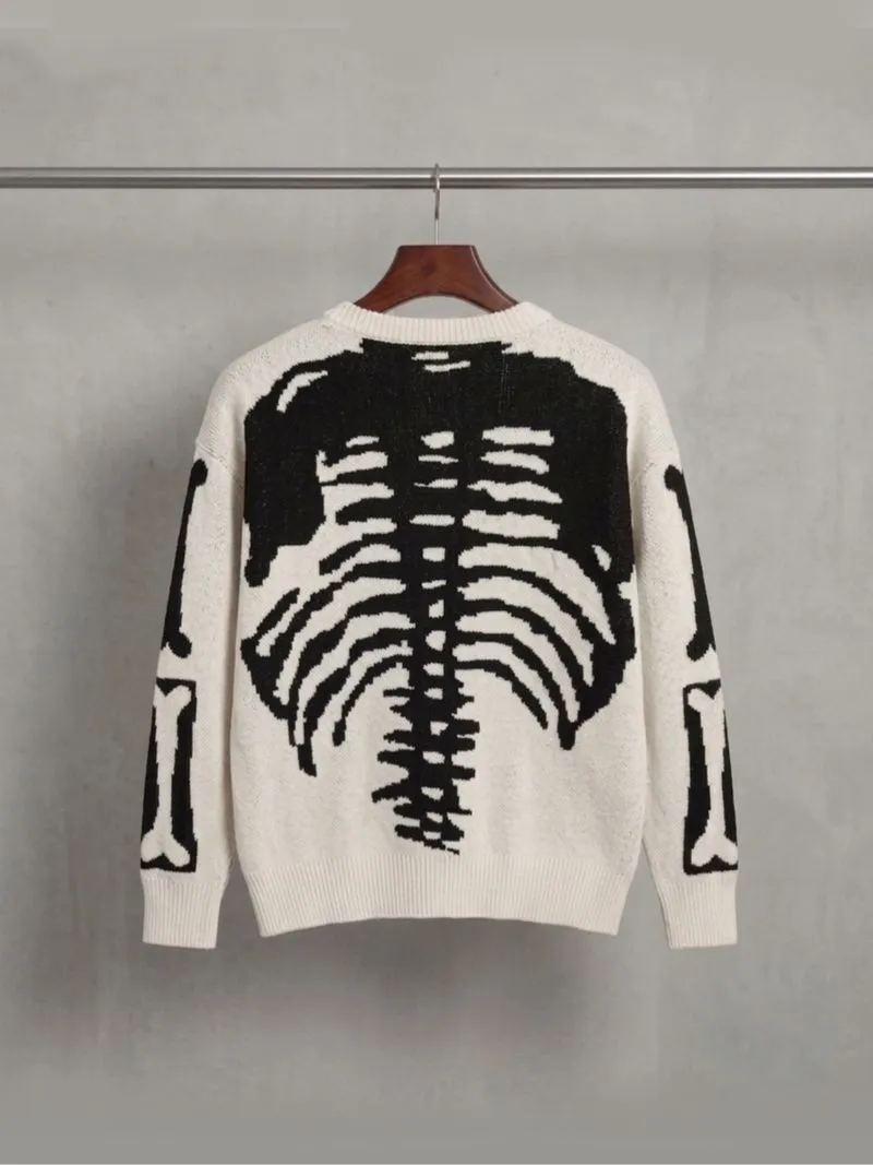 Sweater Oversize Knitwear Rajut Motif Skull Unisex photo 1