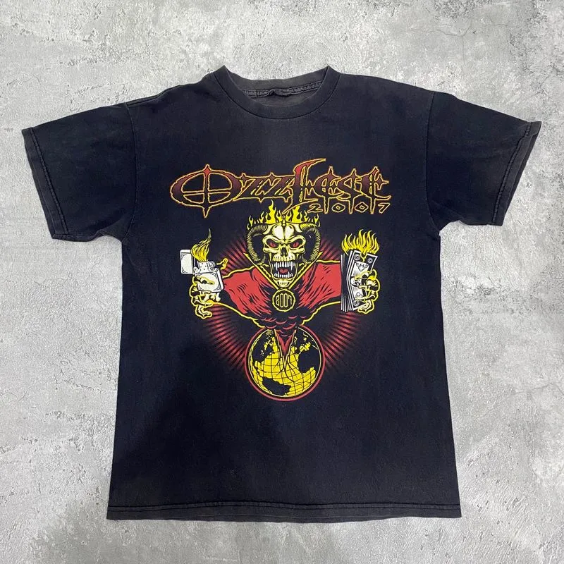 2007 Ozzfest vintage Tees graphic of a glowing devil's skull photo 1