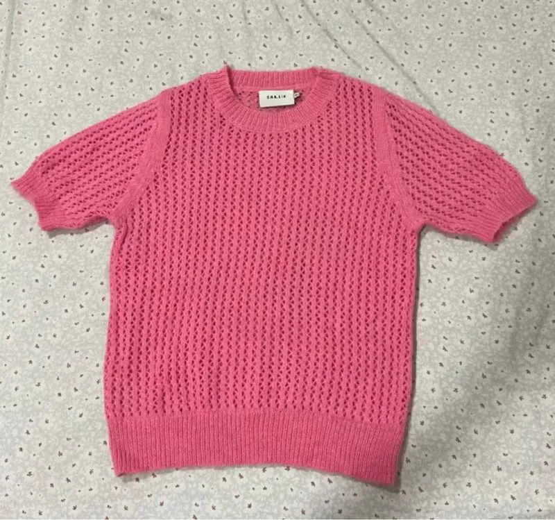 Callie Cotton Casual Crop top Wanita pink photo 1
