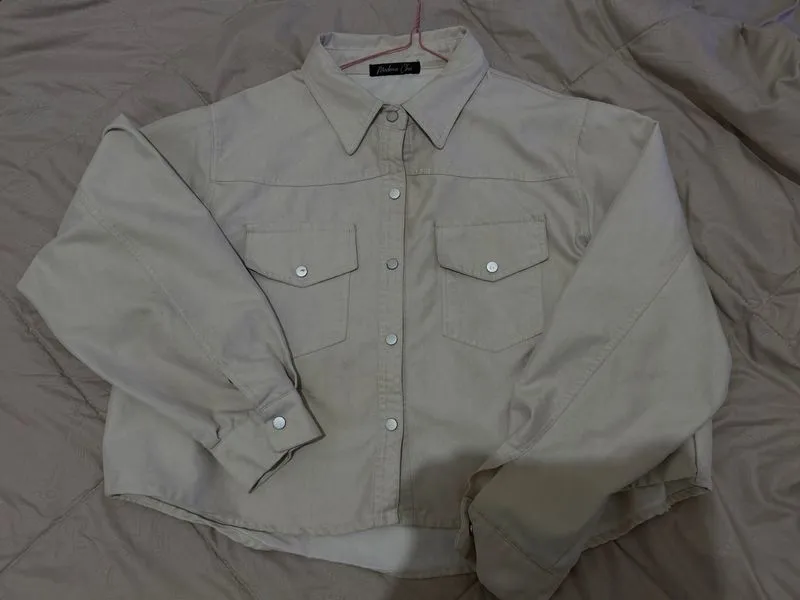 kemeja bahan denim photo 1