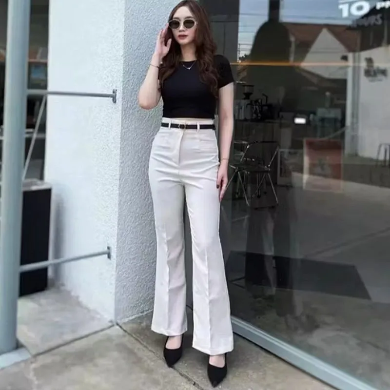 flare pants Cutbray Highwaist wanita Semi Woll Premium by ky photo 1