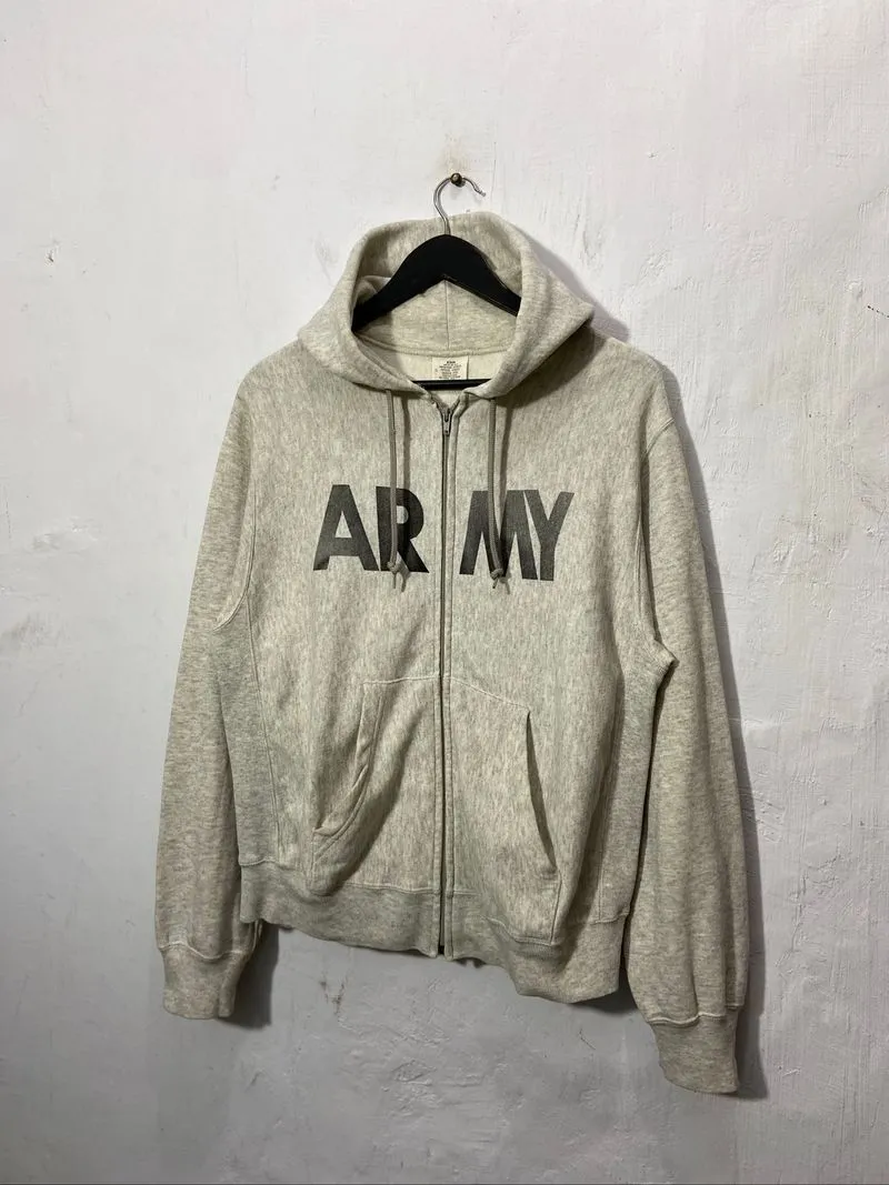 Vintage ARMY PFU Zipper Hoodie Grey Unisex  photo 1