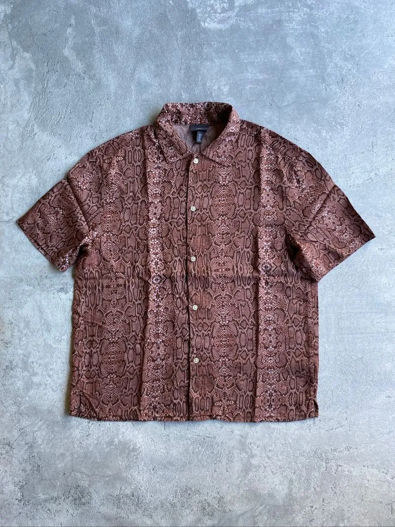 H&M Snake Skin Motif Shirt Size M photo 1