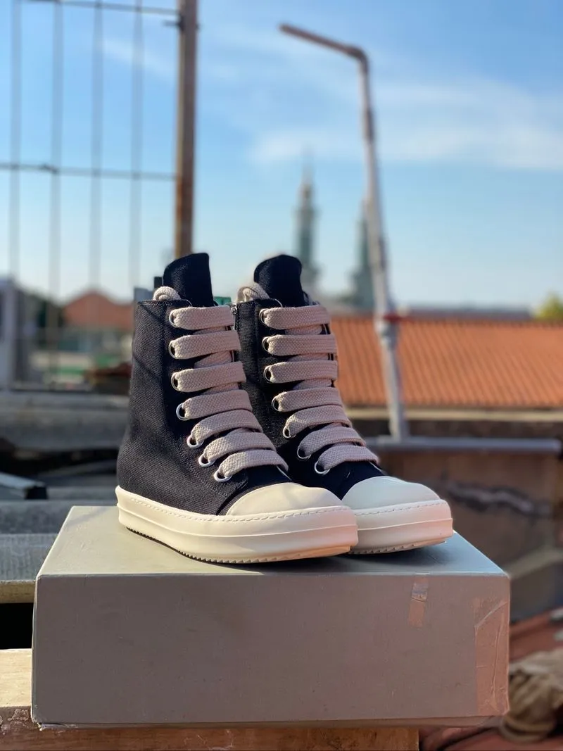 RICK OWENS RAMONES HI JUMBO LACES (DRKSHDW) BRAND NEW 44 photo 1