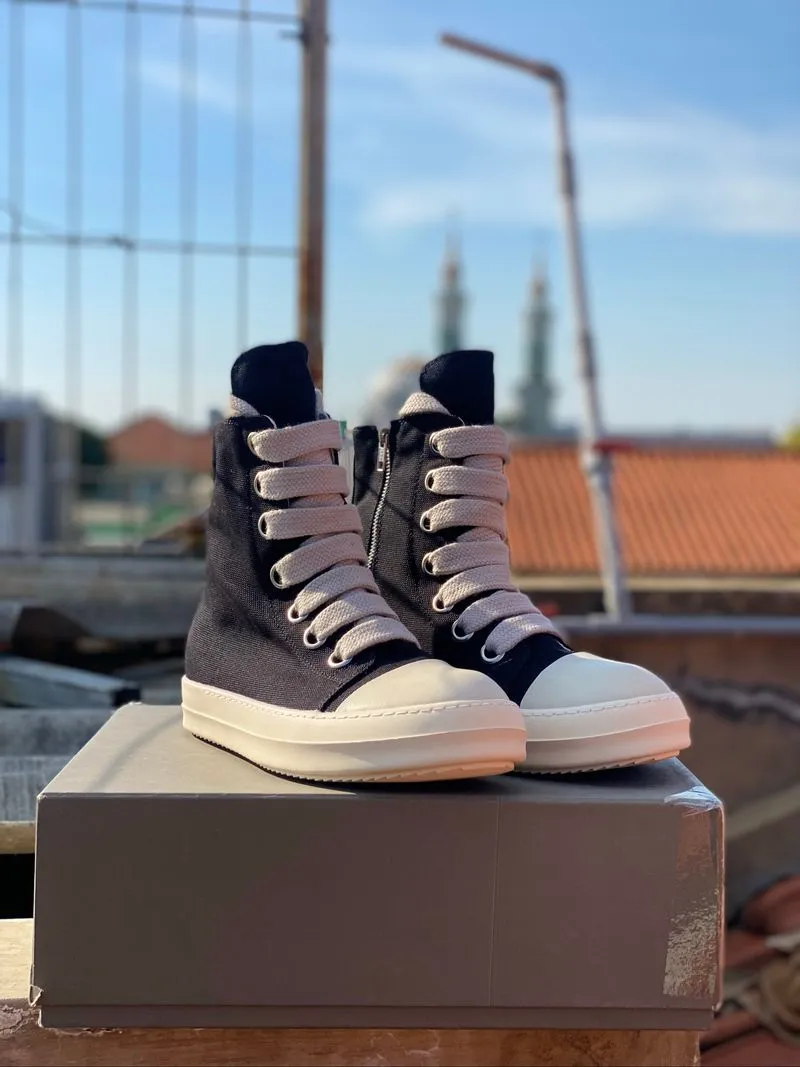 RICK OWENS RAMONES HI JUMBO LACES (DRKSHDW) BRAND NEW 45 photo 1