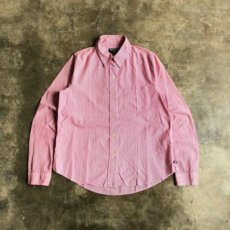 Vintage Polo Jeans Co. Ralph Lauren Stripe Shirt Pink photo 1