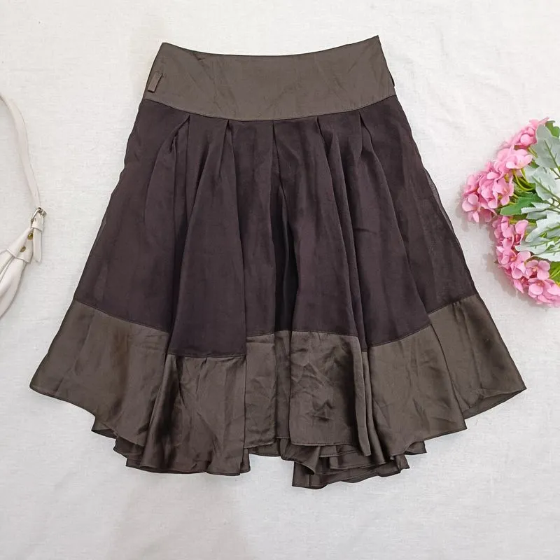 Michelle Made in Korea Brown Chiffon Midi Skirt Morikei Fair photo 1