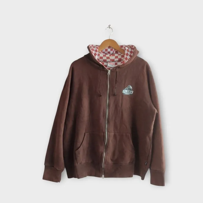 Xlarge zip hoodie double zipper brown photo 1