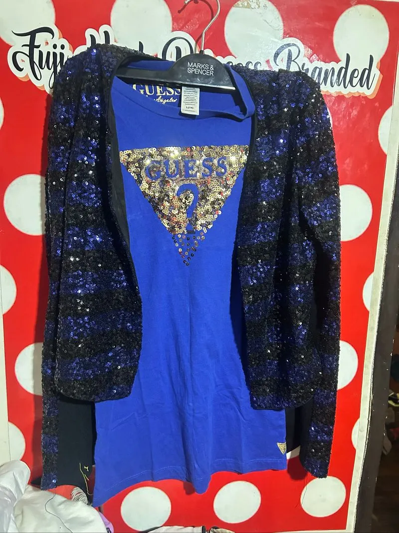 guess sequin biru photo 1