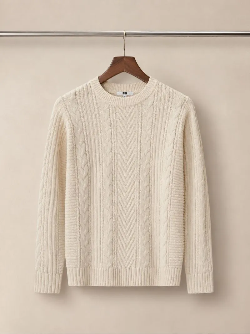 Sweater Uniqlo Cableknit Broken White Mulus Rajut Kepang photo 1