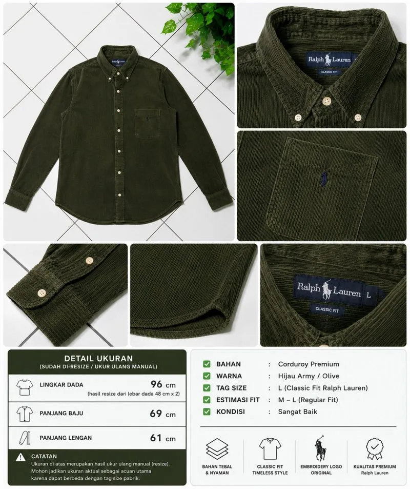 Ralph Lauren Classic Fit Corduroy Shirt photo 1