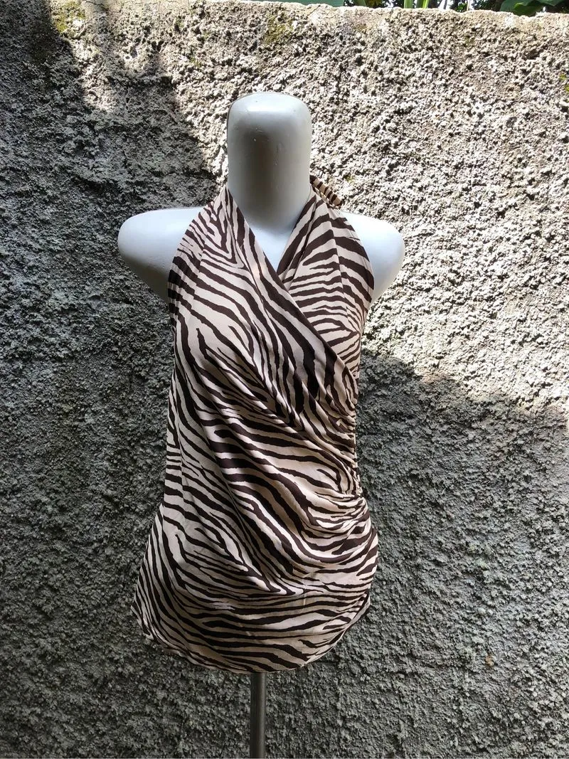 zebra print halter top/mini dress photo 1