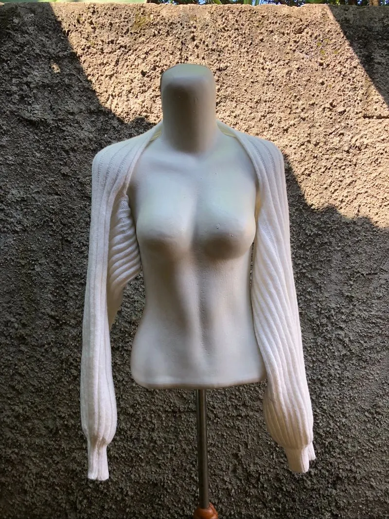 Shein white knit bolero photo 1