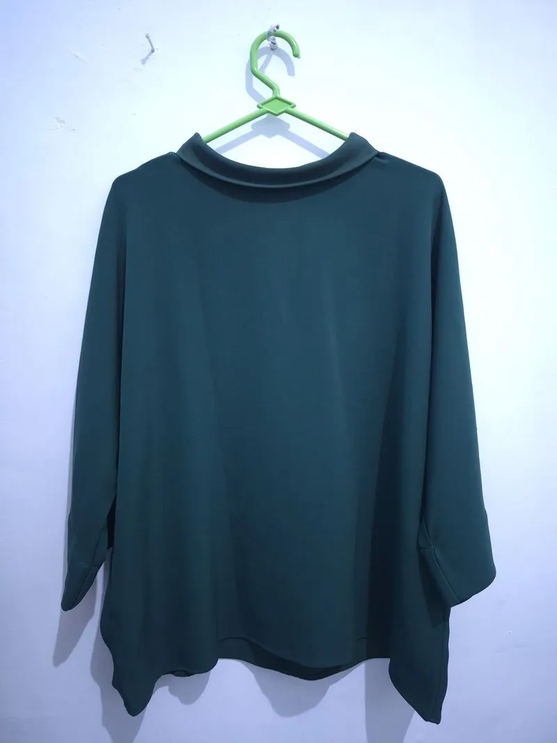 Atasan Wanita Hijau Tua Lengan 3/4 Formal Casual photo 1