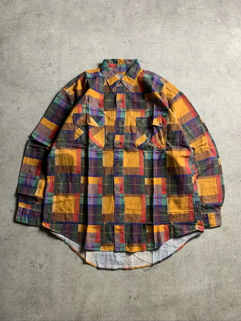 LA.Times Pattern Patchwork Double Pocket Flannel Shirt photo 1