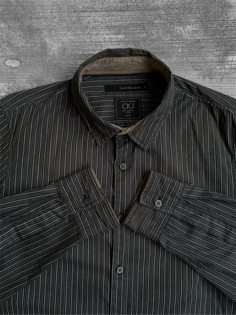 Calvin Klein Jeans Pinstripe Shirt — Midnight Stripe photo 1