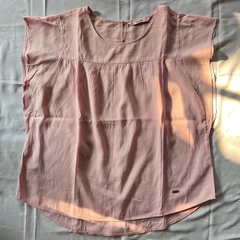 Preloved Blouse Greenlight Pink Dot photo 1