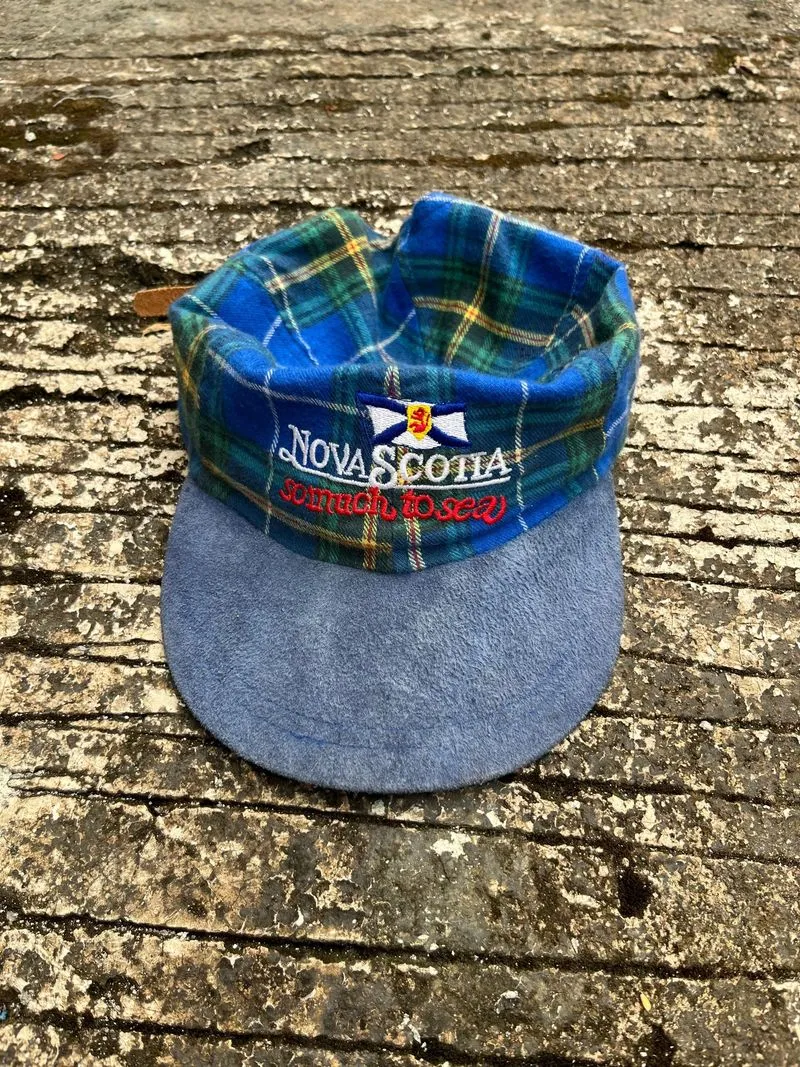vtg 90s 6 panel caps Tartan two-tone pattern by nova scotia photo 1