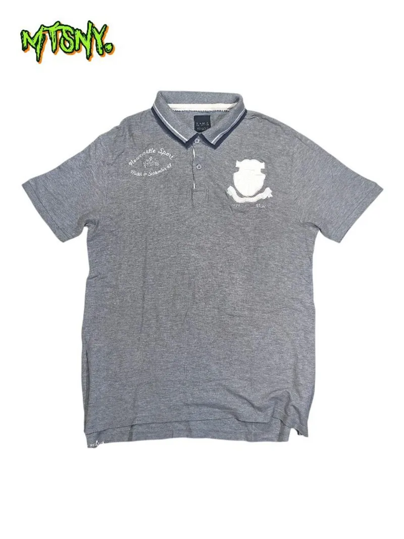 Kemeja Polo Shirt Zara Abu Abu Vintage photo 1