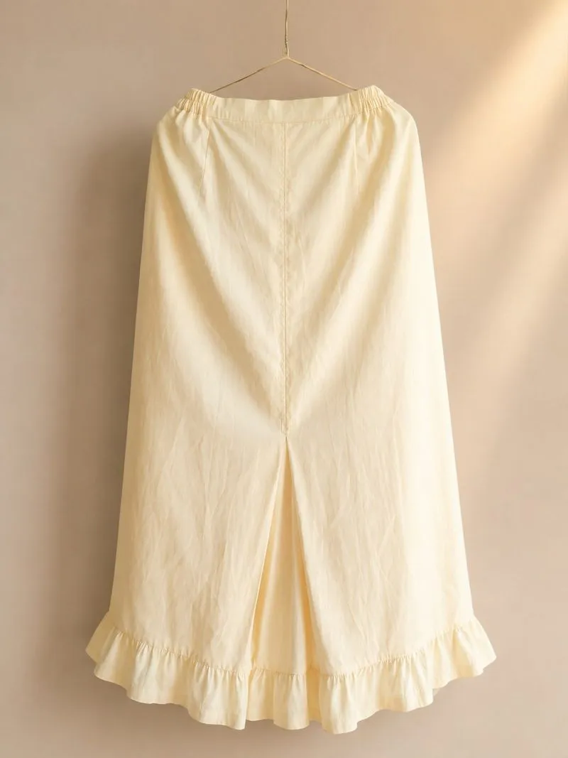 Rok Panjang Fishtail Ruffle Cream photo 1