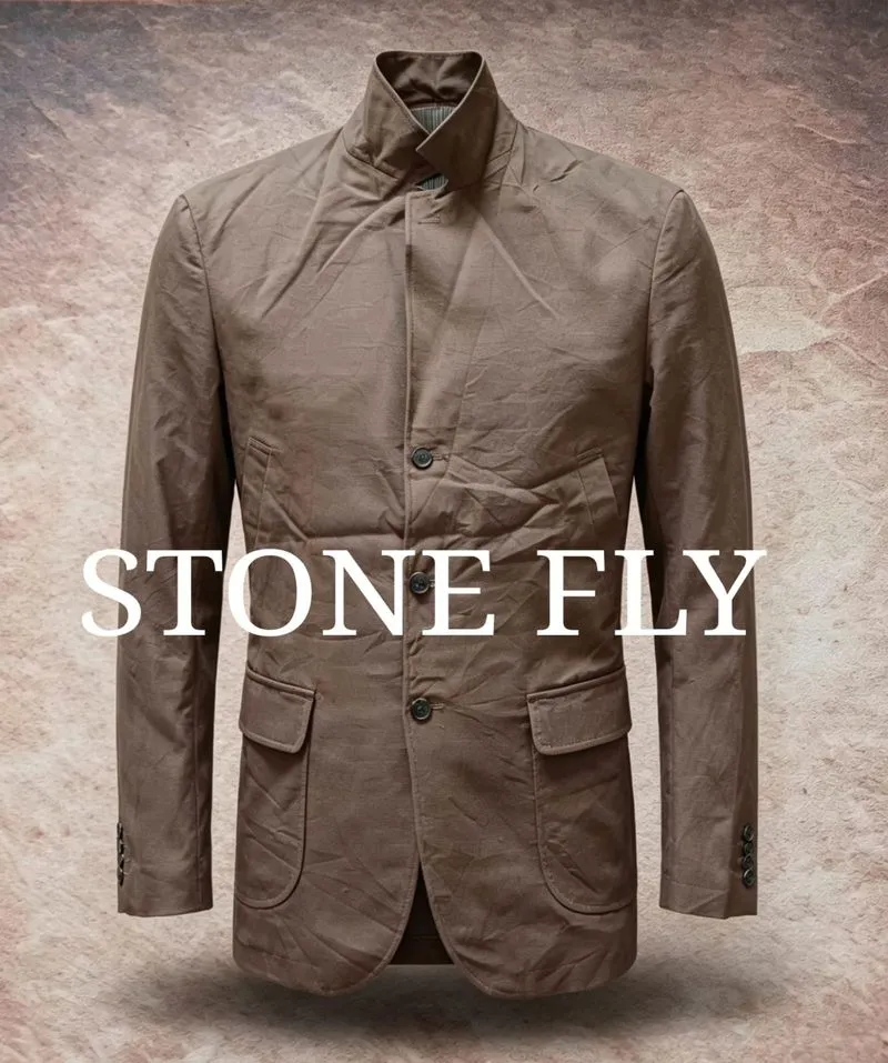 Stone fly blazer kanvas coklat second branded photo 1
