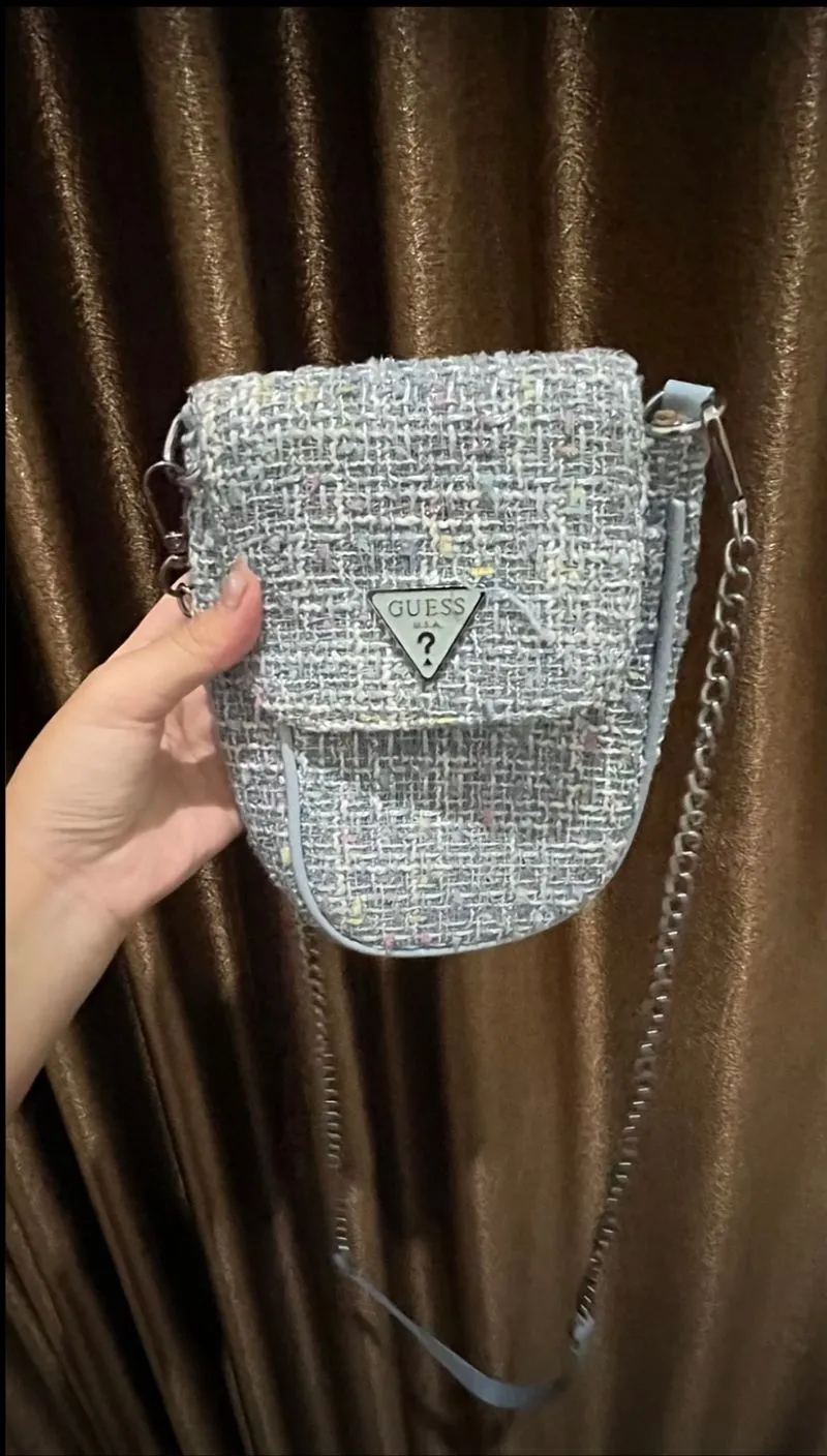Guess mini tweed chain crossbody bag photo 1