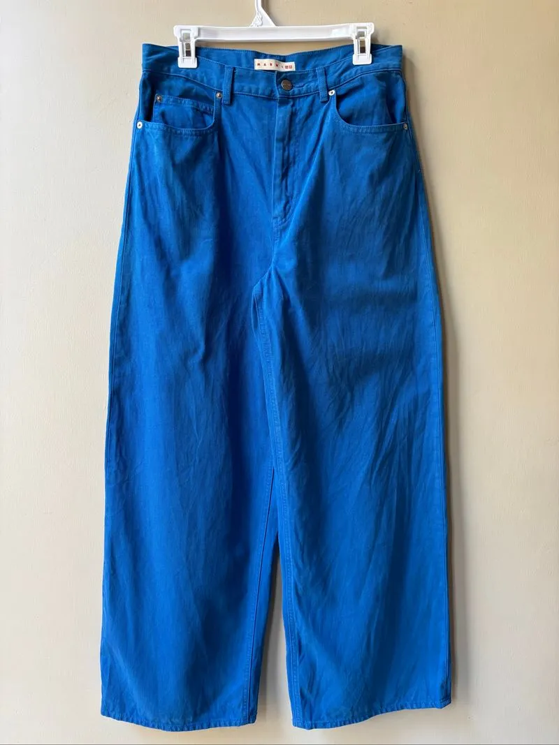 Marni x Uniqlo Blue Wide Leg Baggy Pants photo 1