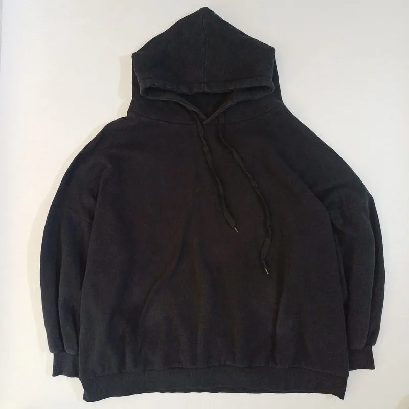 Hoodie black boxy casual photo 1