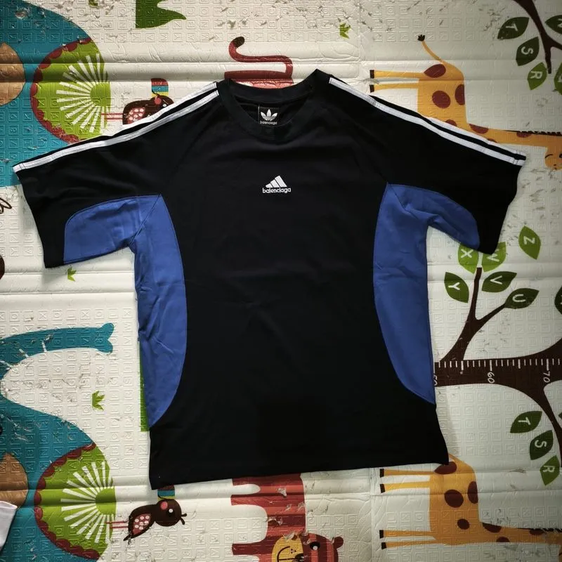 kaos adidas balenciaga hitam biru photo 1