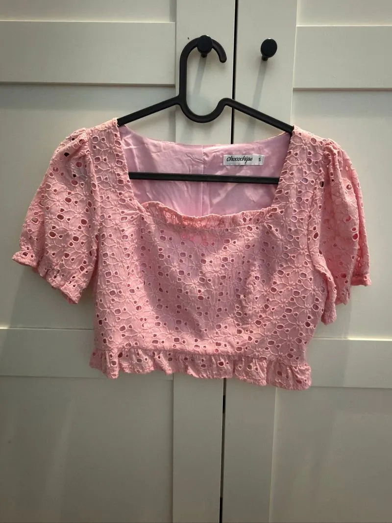 Atasan crop top pink brand Chocochips photo 1