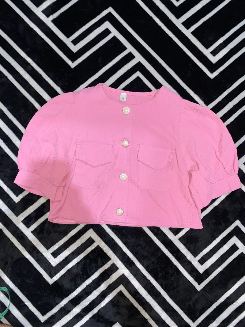pink knit vest photo 1