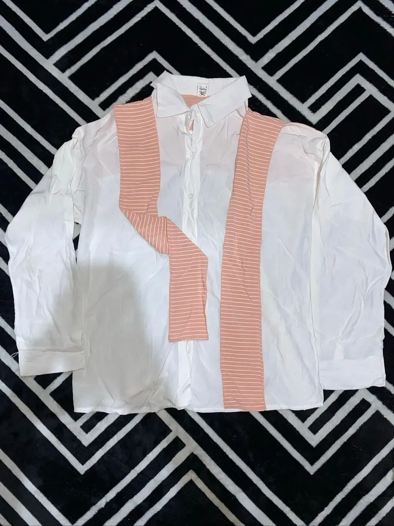pink striped shirt photo 1