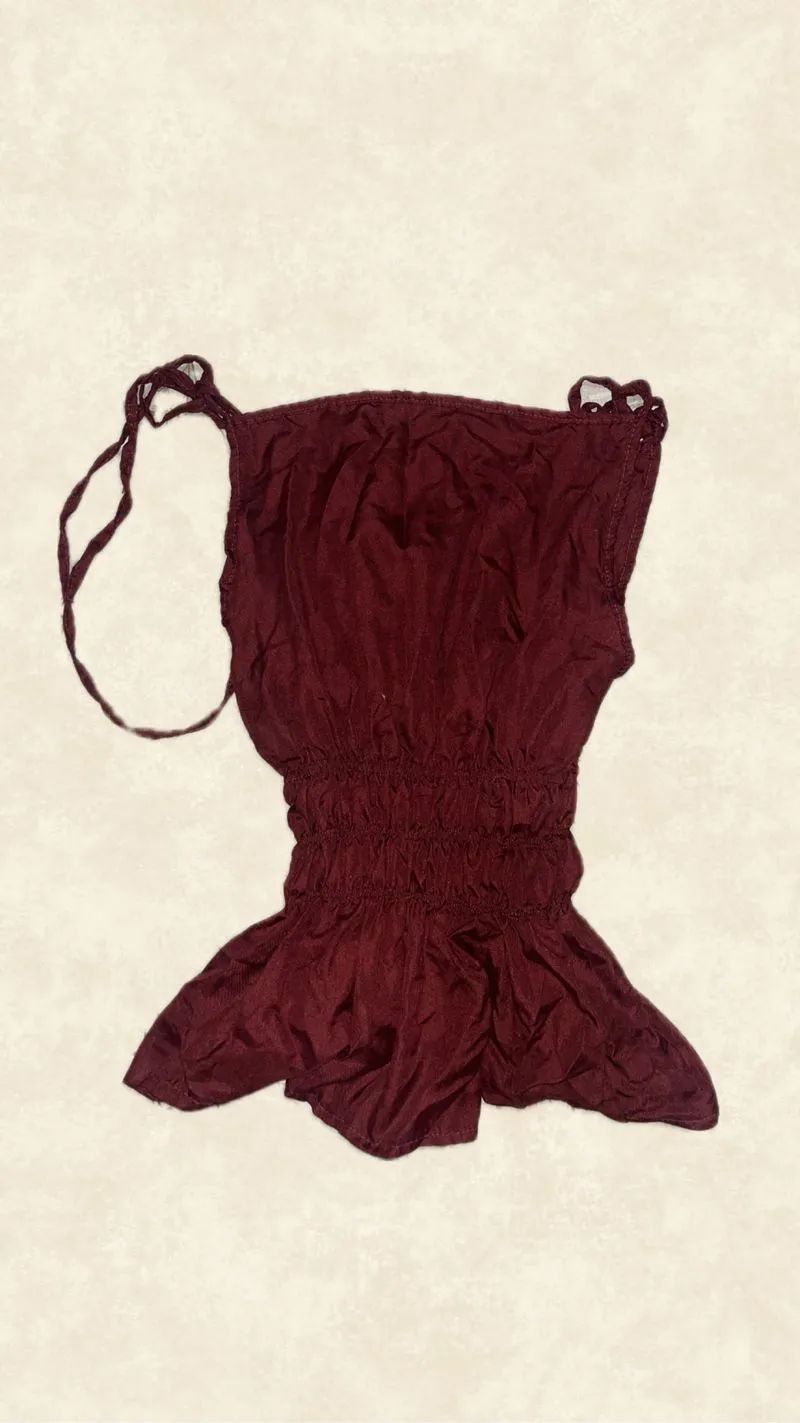 top/ blouse atasan wanita maroon photo 1