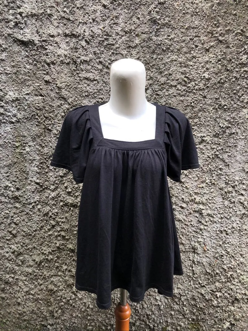 square neck black cotton top  photo 1