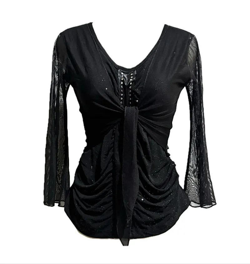 Black Shimmer Bolero Top Y2k photo 1