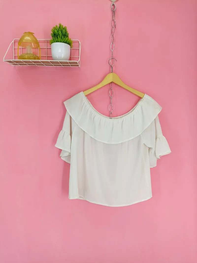 Vintage Luxury Blouse Wanita white photo 1