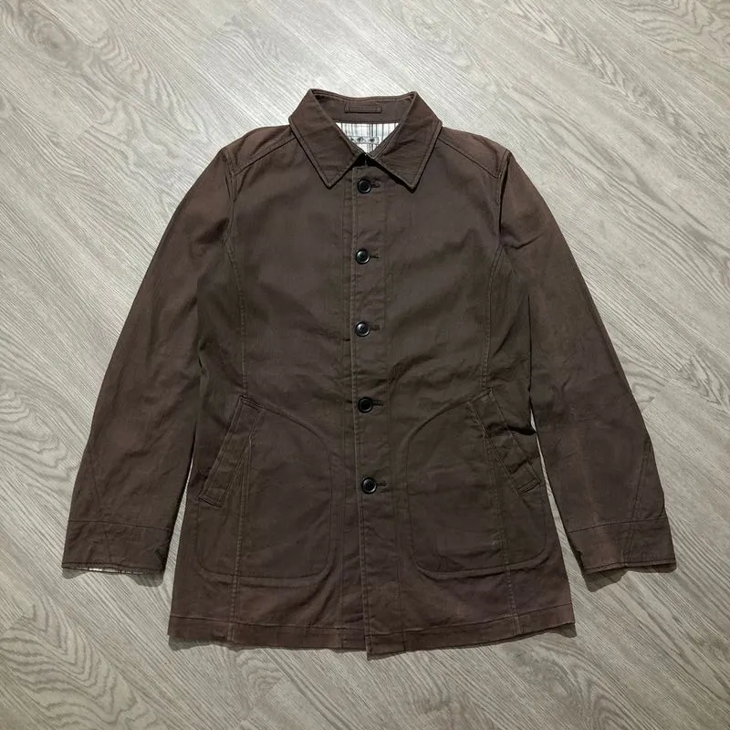 Vintage Michel Klein Homme Paris Coated Jacket Brown Luxury photo 1