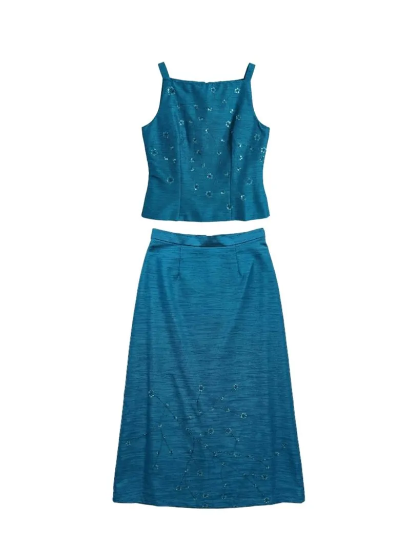 💙 Set Top & Rok Pesta Biru Teal 💙 photo 1