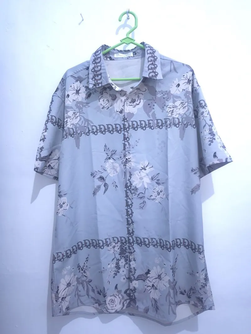 Kemeja Pria Christian Dior Biru Premium Lengan Pendek photo 1
