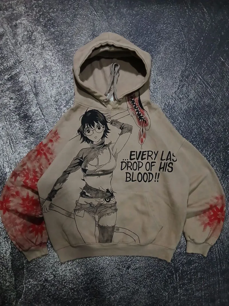 HANDPAINT BOXY HOODIE SHIZUKU photo 1