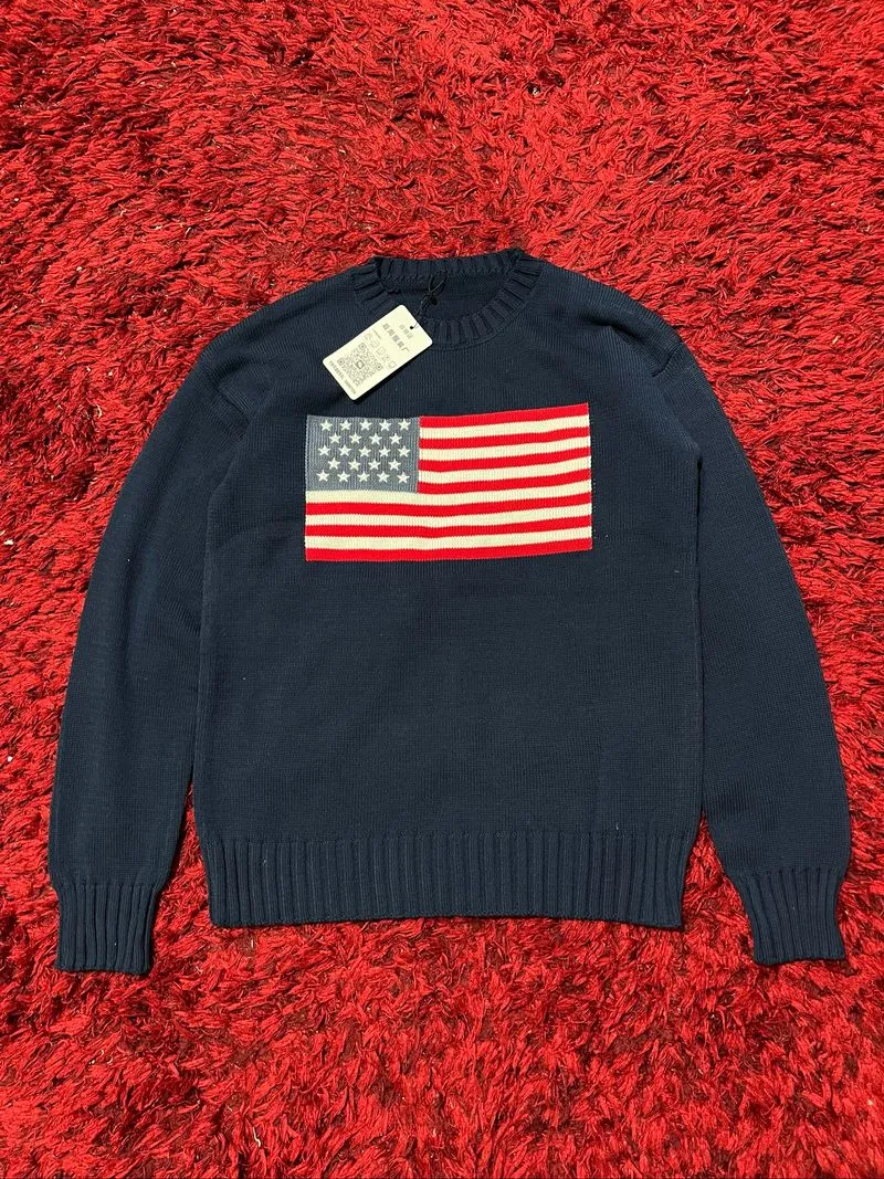 sweater usa flag navy size M-L photo 1