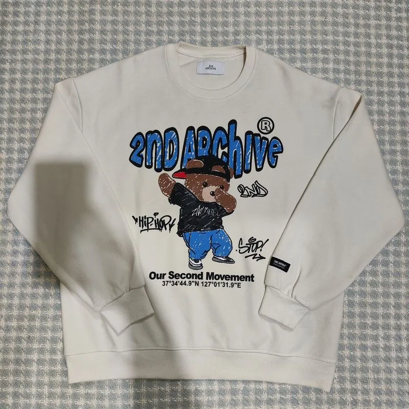 Crewneck pria 2nd archive bear putih size XL cakep photo 1