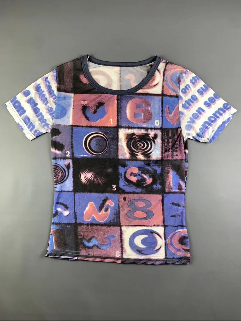 Psychedelic Abstract Patchwork Art Fitted Tee (S) photo 1