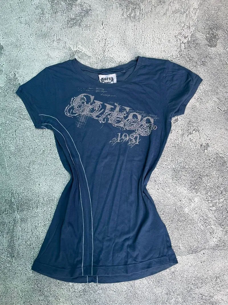 VINTAGE Y2K BABYTEE RHINSTONE GUESS photo 1