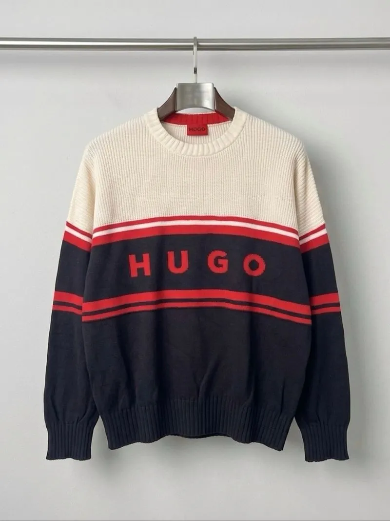 Sweater Knitwear Hugo Boss Big Logo Multicolor Rajut Pria photo 1