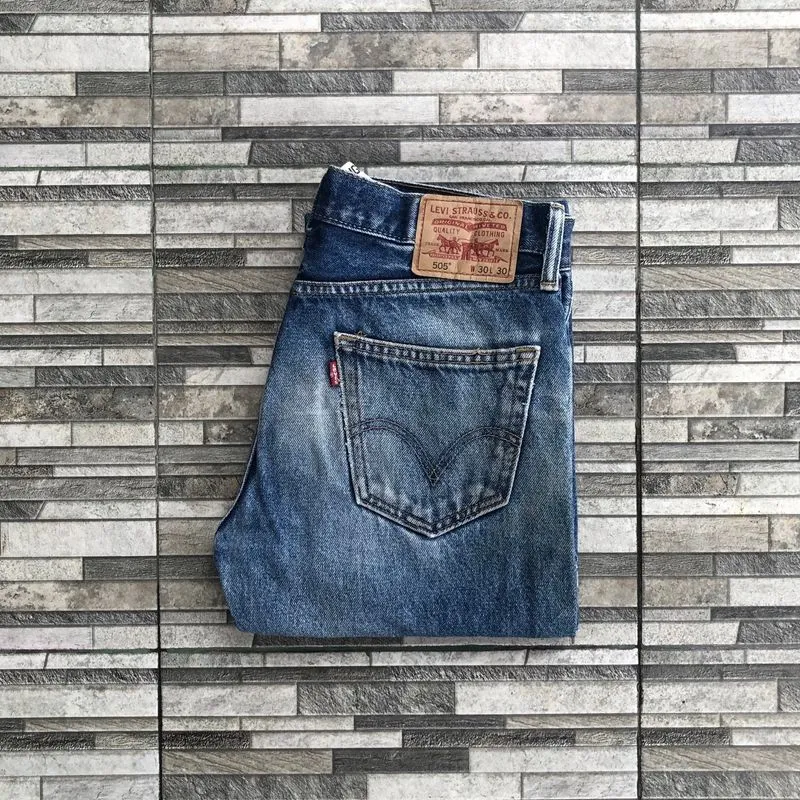 LEVI'S LOT. 505 STRAIGHT FIT BLUE FADED JEANS photo 1