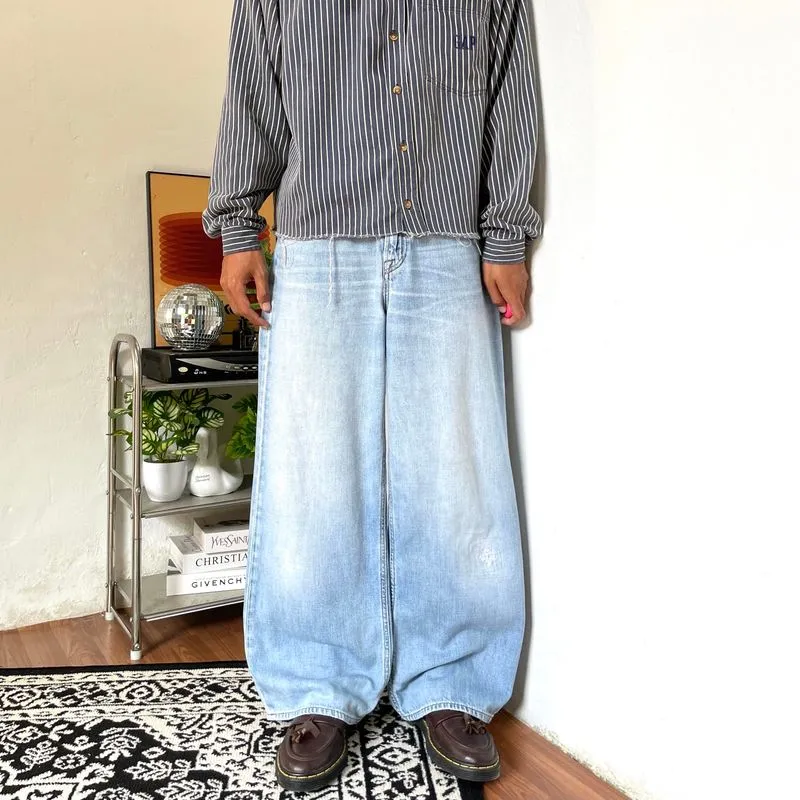 Made in USA🇺🇸denim lighting blue baggy photo 1
