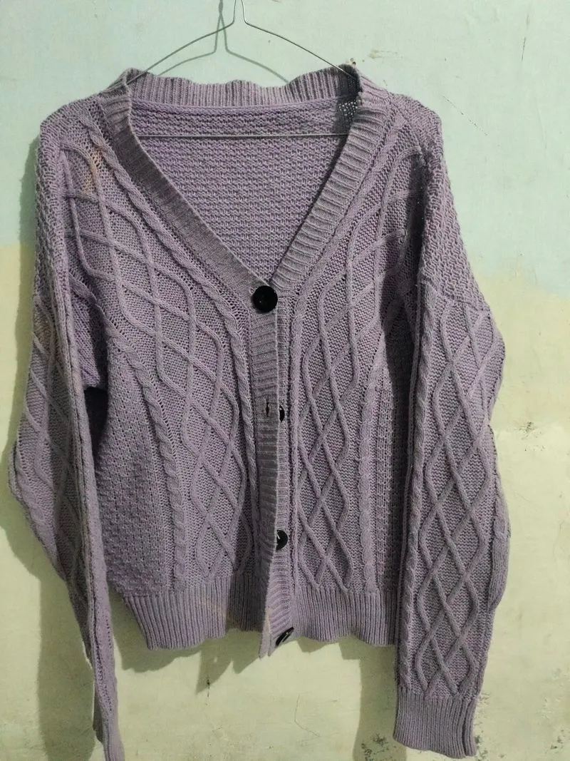 Cardi rajut warna ungu photo 1