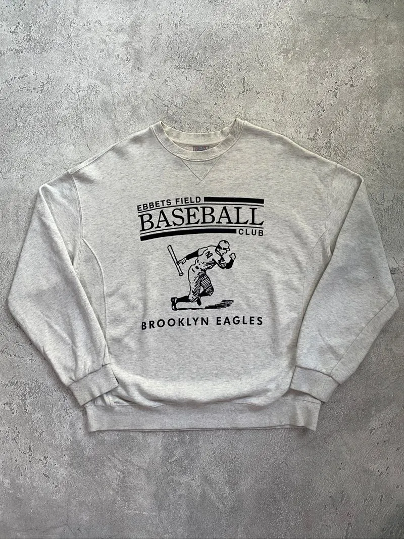 NY Ebbets Field Crewneck Sweatshirt Baseball Broklyn Eagles photo 1