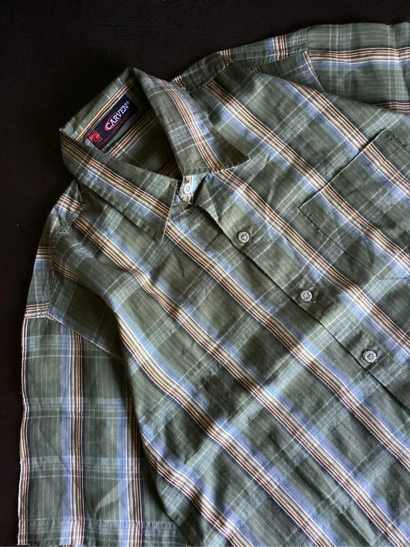 Carven Casual Shirt Kemeja Green multi Vintage photo 1